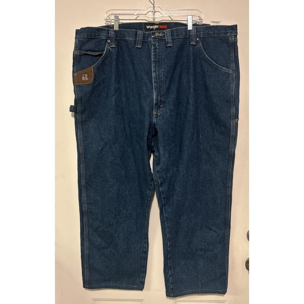 Wrangler Riggs Workwear Carpenter Jeans Mens 48x30 Dark Wash Blue 3W020AI Denim